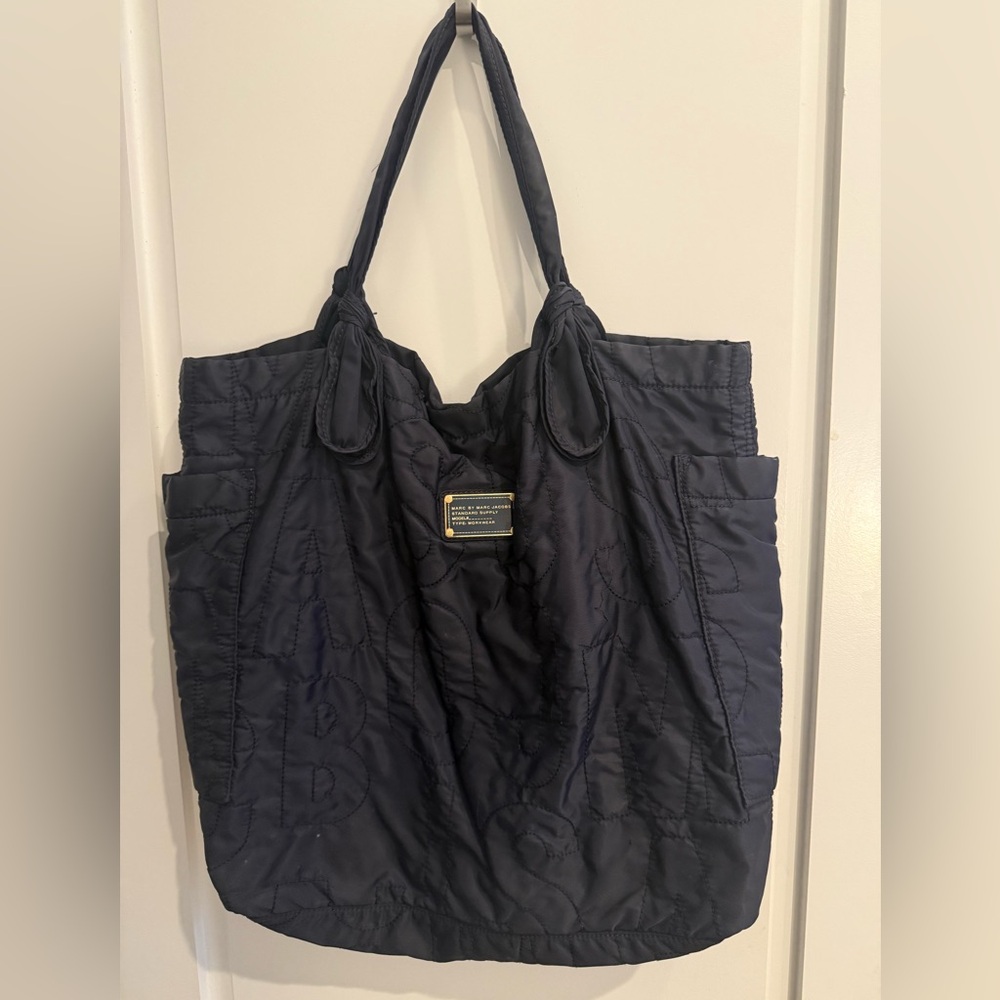 Marc Jacobs Large Navy Quilted Tote Bag